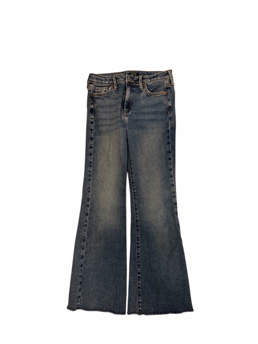 Forever 21 Vintage Medium Blue Flared Wide-Leg Jeans